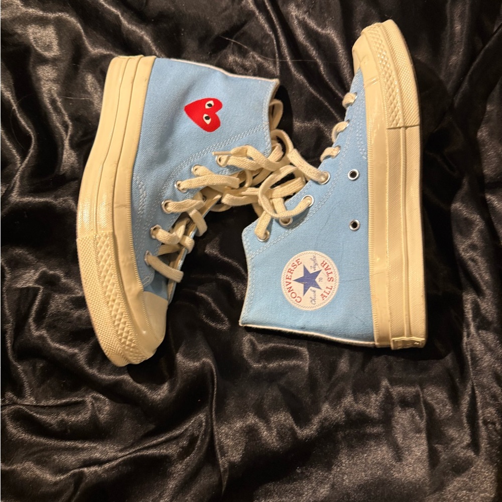 Converse Sky Blue High-Tops with Cream Accents